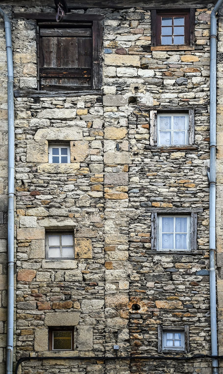 brown bricked building, facade, old, window, former, house HD wallpaper