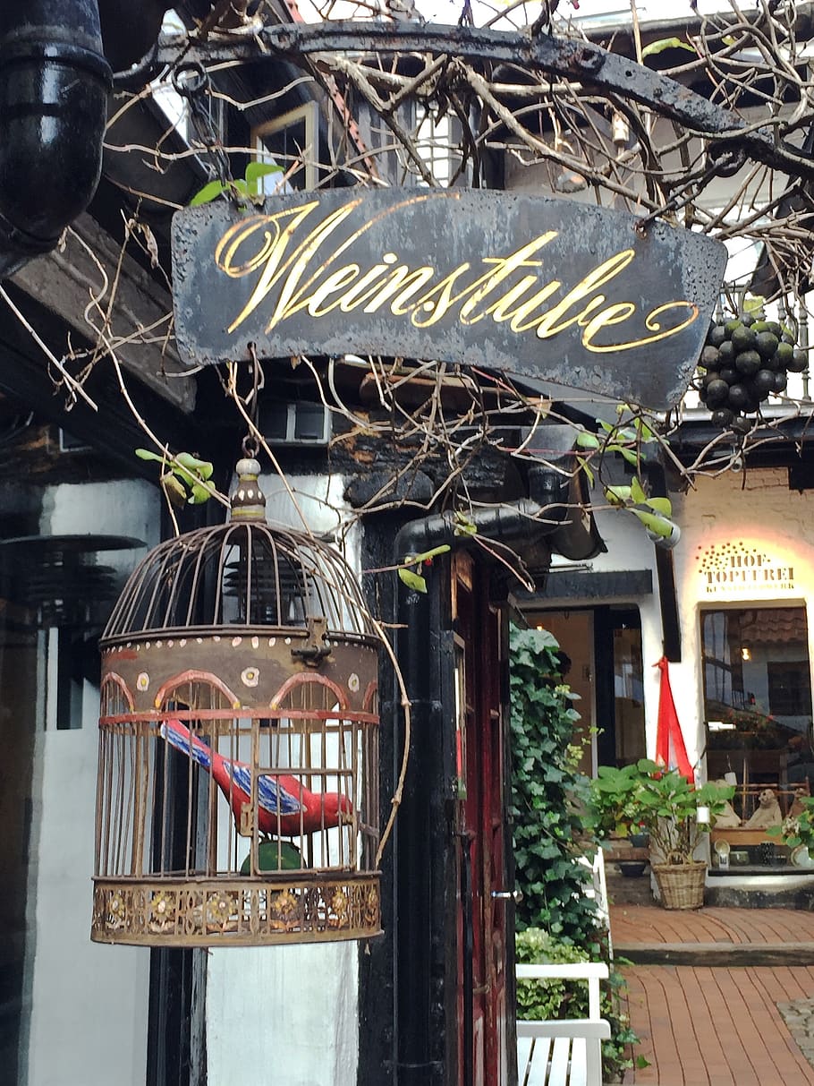 weinstube, shield, advertising, flensburg, text, architecture HD wallpaper