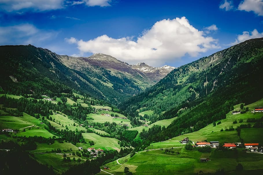 landscape photography of mountains, austria, sky, clouds, scenic HD wallpaper