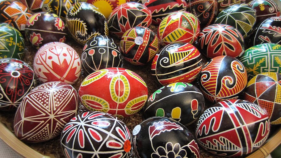 assorted-color egg lot, easter egg, customs, painted, artwork HD wallpaper