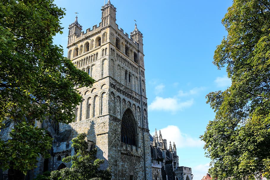 exeter, cathedral, england, architecture, low angle view, built structure HD wallpaper