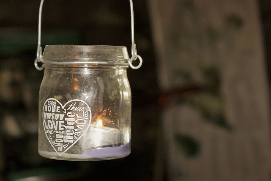 glass, rustic, table, desktop, jar, wood, glass - material HD wallpaper