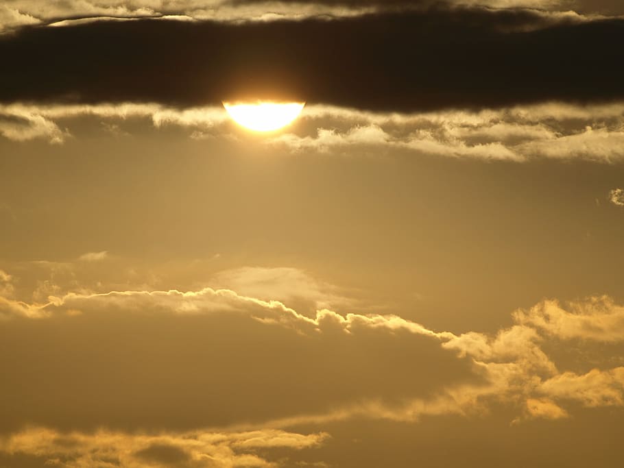 Sunset, Clouds, Sky, abendstimmung, evening sky, romantic, setting sun HD wallpaper