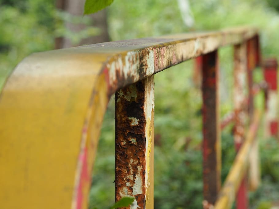 railing, stainless, rusty, metal, old, bridge, iron, rusted HD wallpaper