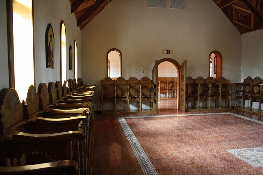 florence, arizona, monastery, seat, chair, indoors, in a row HD wallpaper