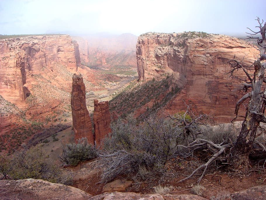 Spider Rock, Rock Formation, national park, canyon de chelly, HD wallpaper