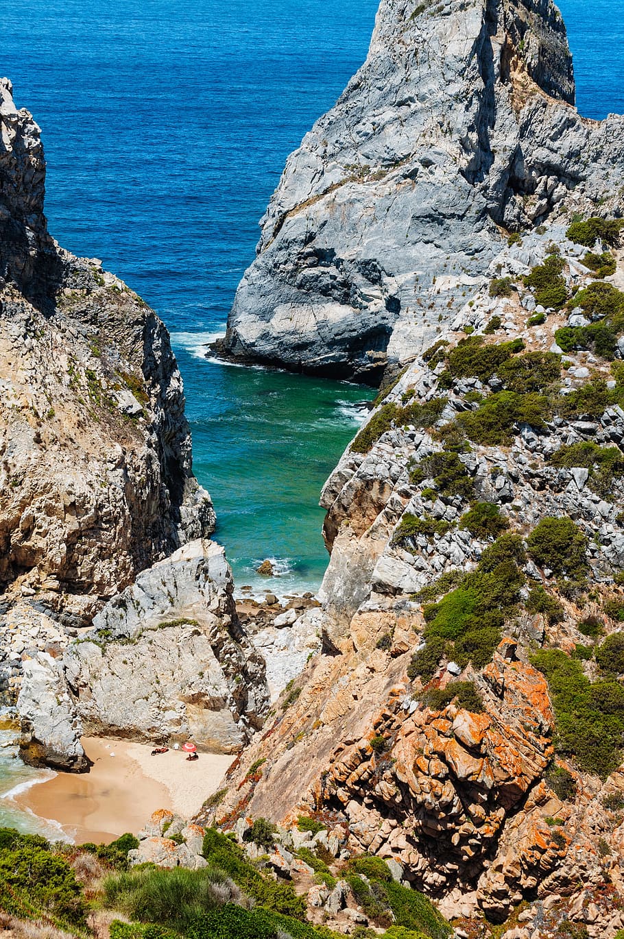 Portugal, Sintra, Ocean, Sea, Nature, coast, summer, atlantic, HD wallpaper