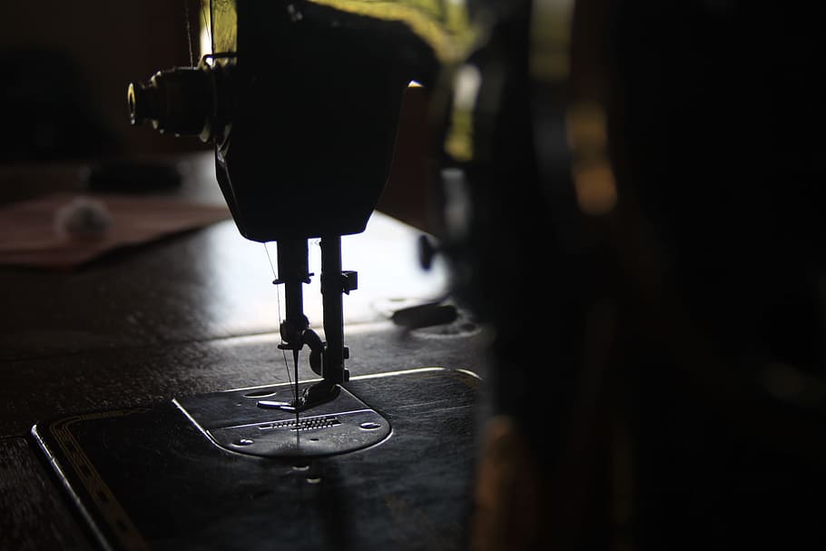black treadle sewing machine, black sewing machine, stitch, tailor, HD wallpaper