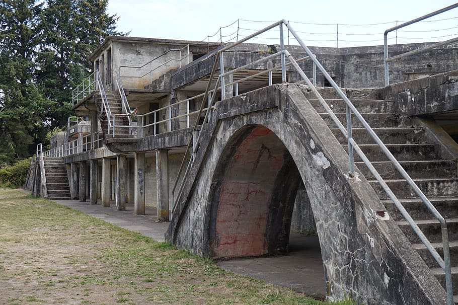 battery, concrete, structure, stairs, medieval, built structure HD wallpaper