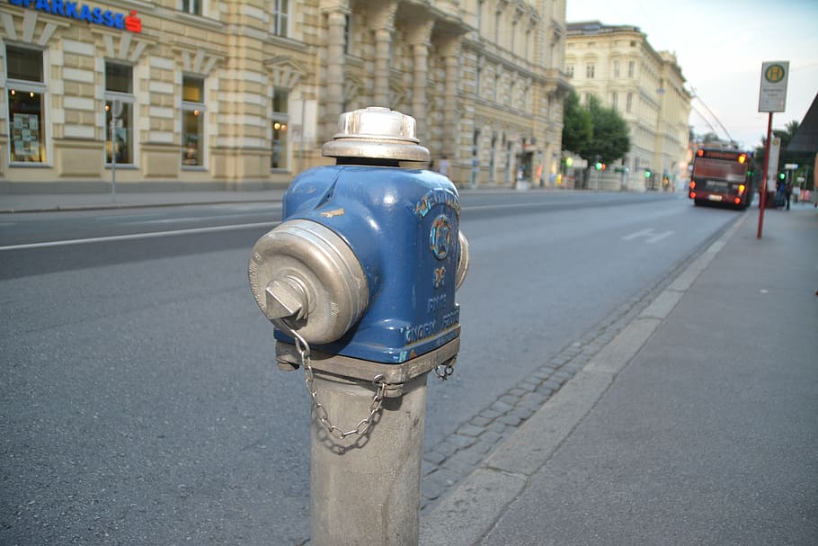 hydrant, road, bus stop, street, city, building exterior, built structure HD wallpaper
