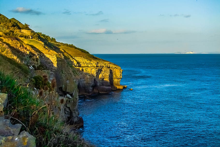 dorset, reefs, ocean, sea, cliff, coastline, nature, rock - Object HD wallpaper