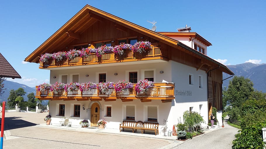 Chalet, Italy, Bruneck, trentino-alto adige, building exterior, HD wallpaper