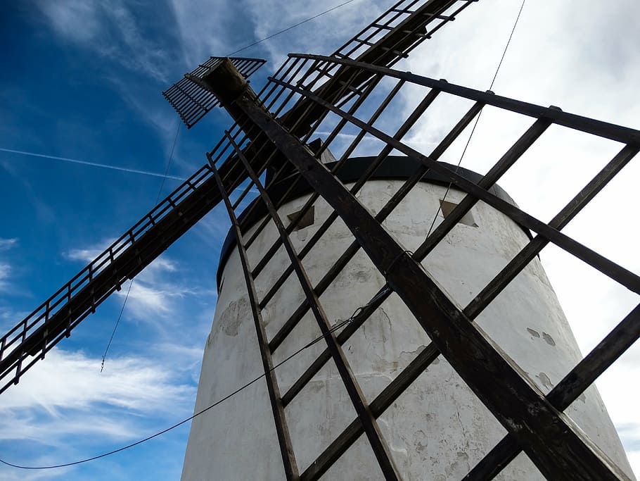 mill, windmill, sky, renewable energy, landscape, sunset, ecological HD wallpaper