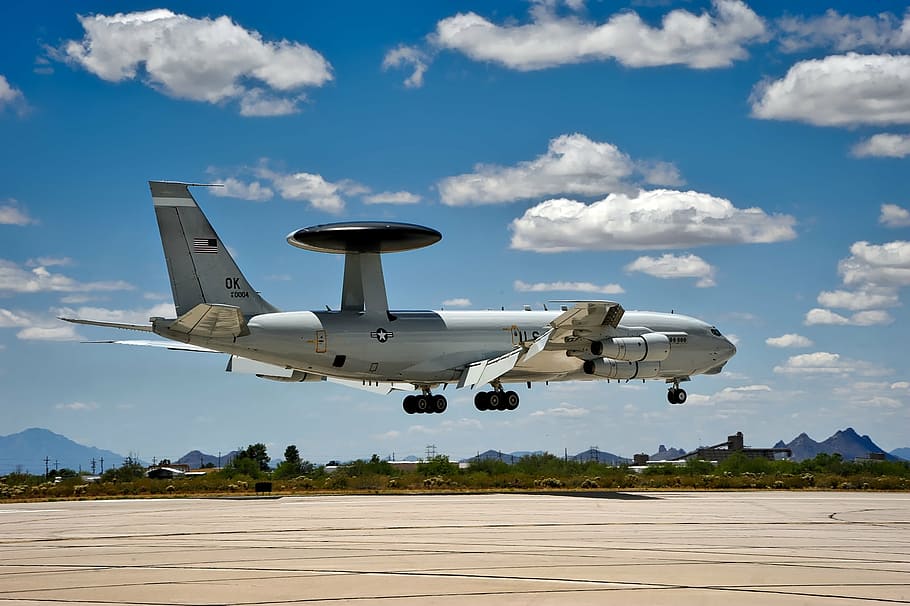 Hd Wallpaper White Plane During Daytime E 3 Sentry Awacs United States Wallpaper Flare