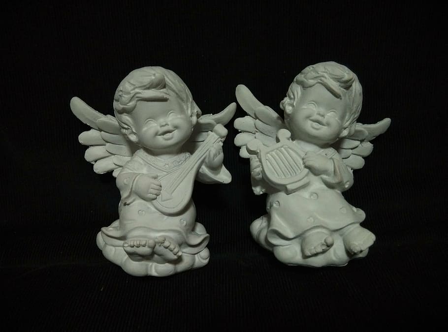 angel, cute, wings, statue, sculpture, art and craft, representation HD wallpaper