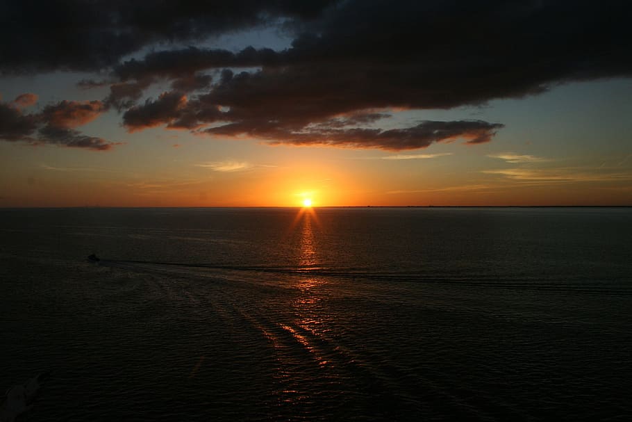 Sunset, Nature, Horizon, Sunlight, outdoor, sunshine, travel HD wallpaper