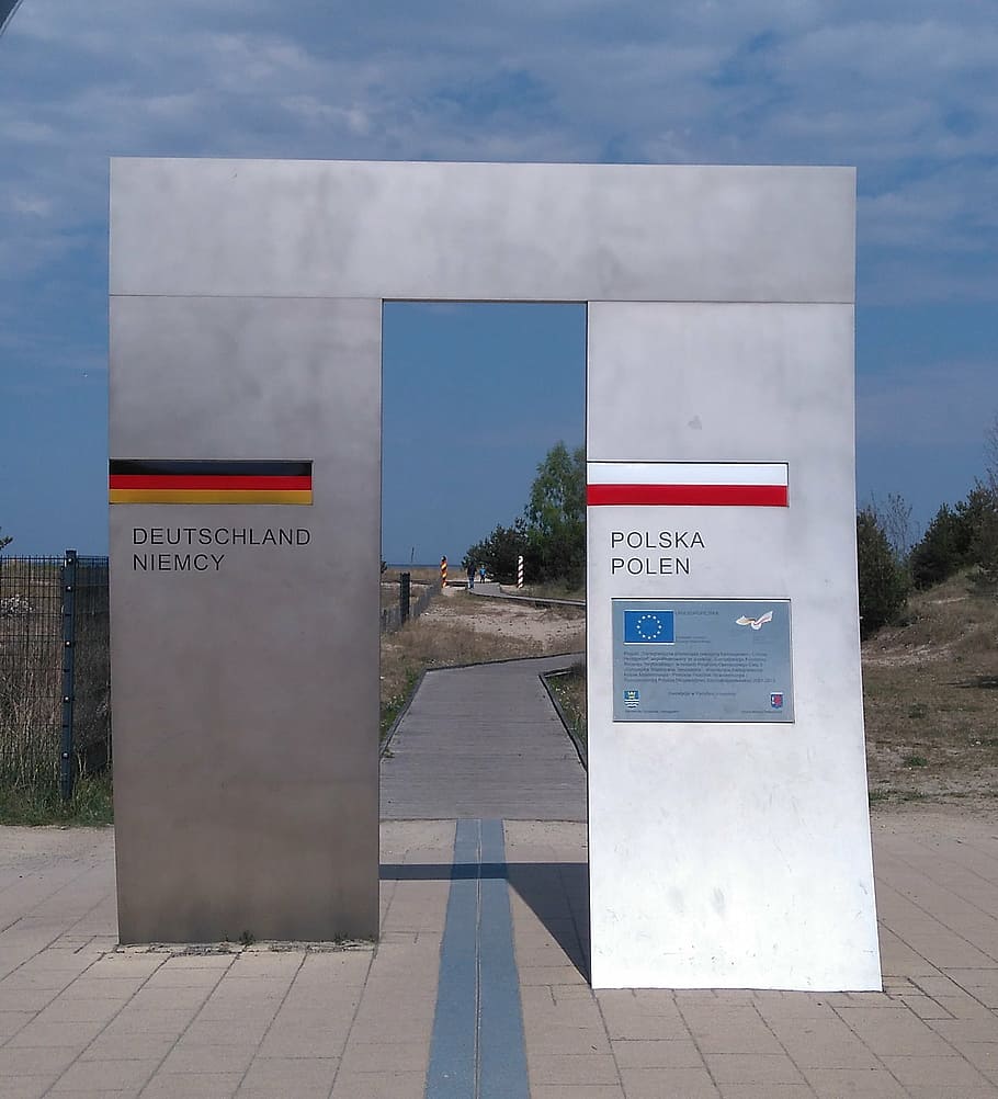 border, federal republic of germany, poland, monument, country border, HD wallpaper