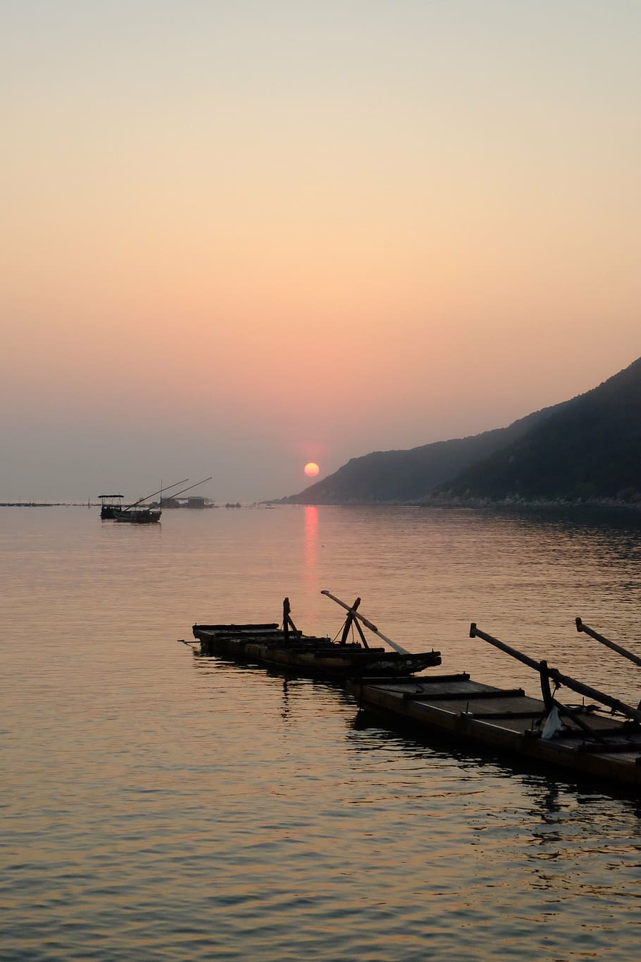 lake, shantou, ship, water, nautical vessel, sky, sunset, transportation HD wallpaper