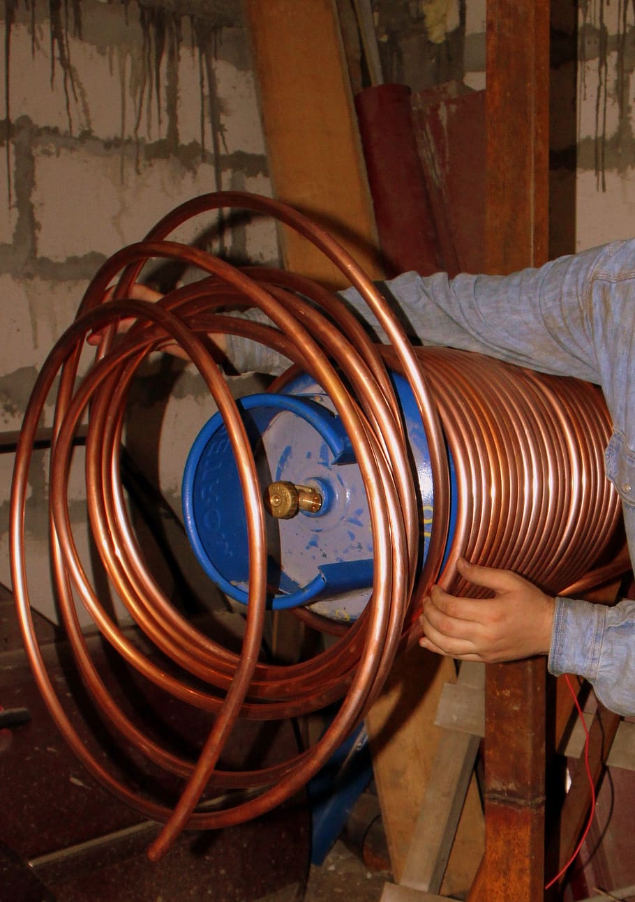 helical, copper, coil, diy, heat exchangers, heating, pipe, HD wallpaper