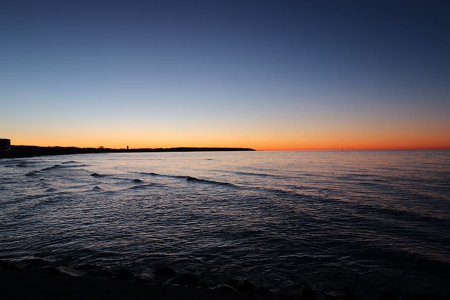 sunset, sea, waters, dusk, sky, scenics - nature, beauty in nature HD wallpaper