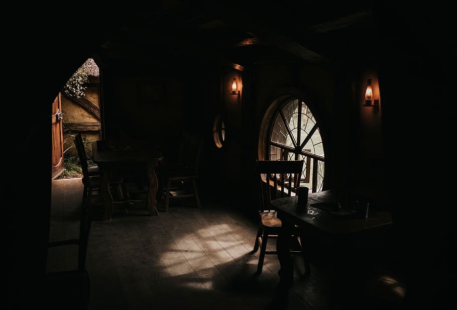 photography of dimmed house, architectural photography of wooden house HD wallpaper