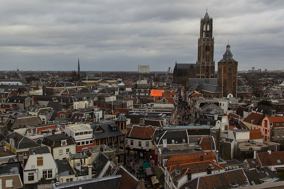 Hd Wallpaper Utrecht Center Central Houses Dom Dom Tower