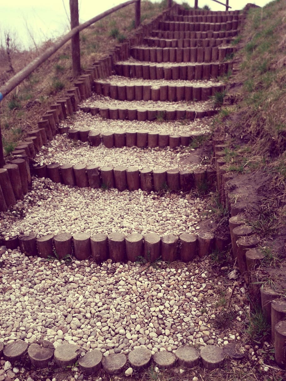 steps, rocks, pebbles, outdoors, nature, staircase, no people HD wallpaper