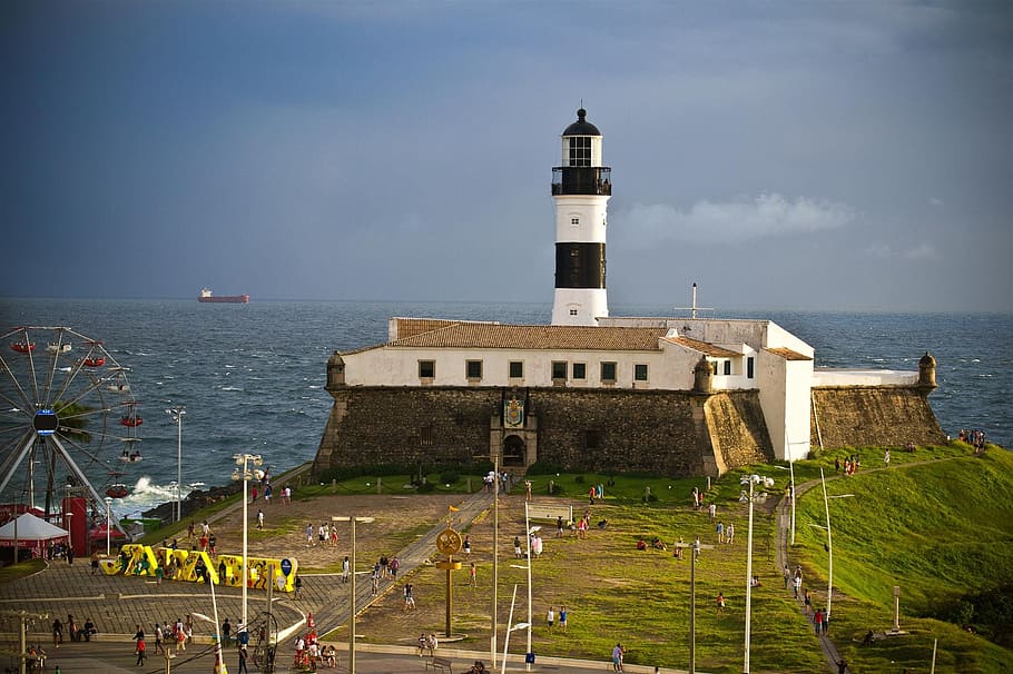 Lighthouse, Seaside, Ocean, Blue, nautical, water, nature, sky HD wallpaper
