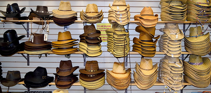 Retail store selling cowboy apparel hats and boots on Broadway during NFL  Draft 2019 Nashville Tennessee USA Stock Photo - Alamy