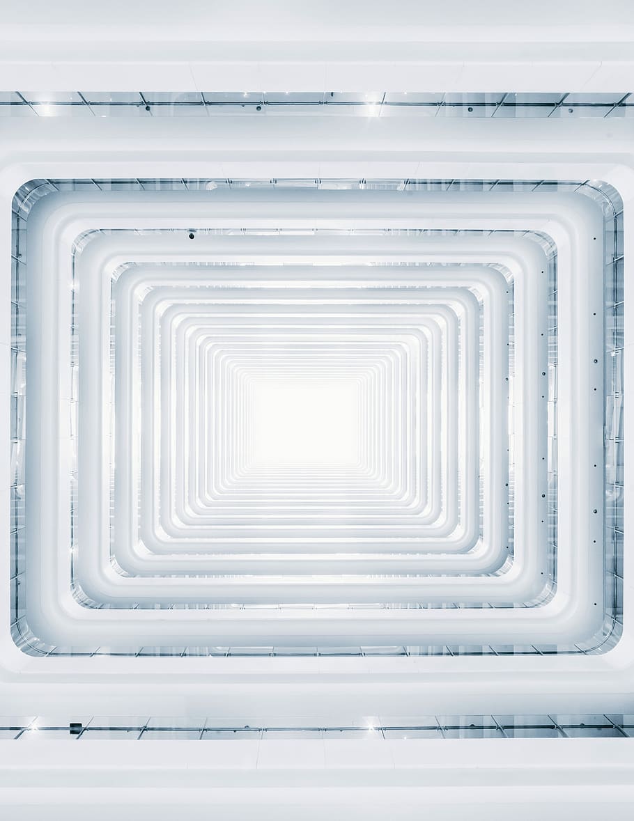 low angle photography of spiral stair, timelapse photography of tunnel HD wallpaper