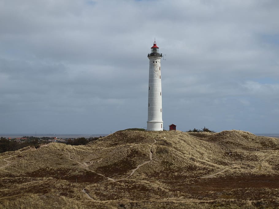 Denmark, Hvide, Sand, Lighthouse, Coast, hvide sand, blavand, HD wallpaper