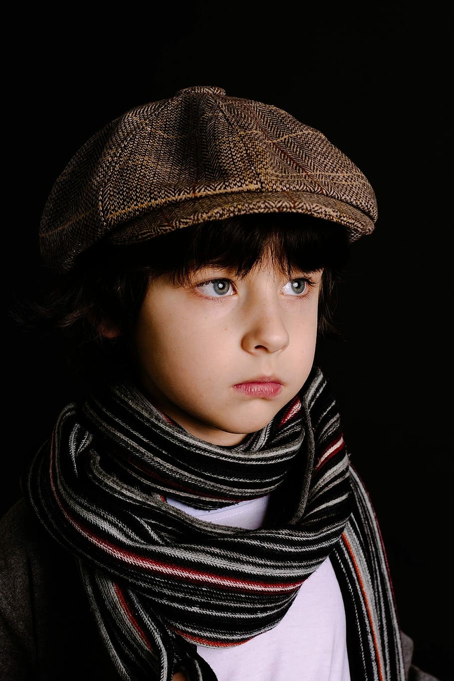 boy looking in the light, scarf, fashion, one, portrait, people, HD wallpaper