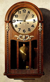 Wall Clock, Clock Antique, pendulum clock, clock face, nostalgic HD wallpaper