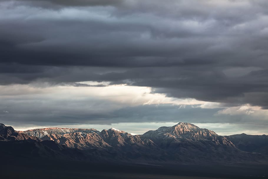 grey mountains, nature, landscape, clouds, sky, travel, adventure HD wallpaper