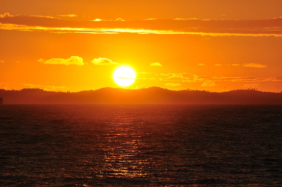 sunset, sol, order, mar, summer, sky, beauty in nature, orange color HD wallpaper