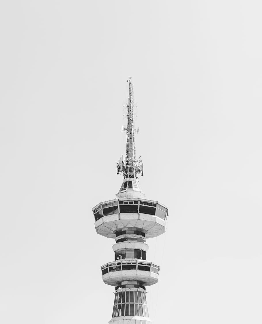 top view of tower against white background, white metal tower HD wallpaper