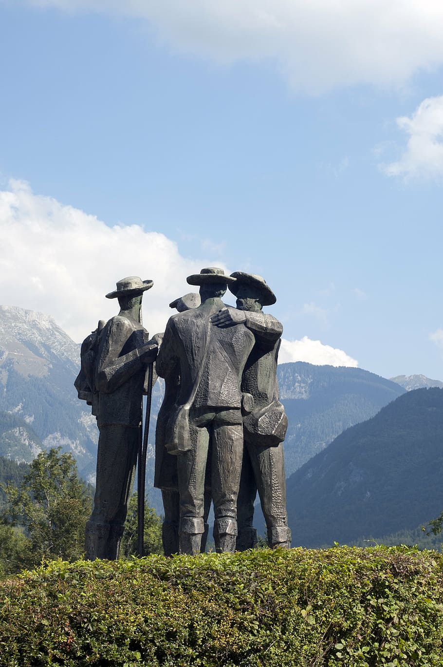 sculpture, alpine, alps, mountain, bohinj, slovenia, sky, art and craft HD wallpaper