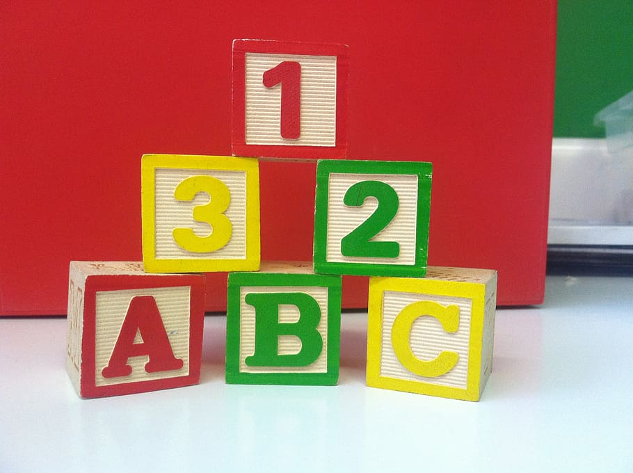 stack of learning blocks, building blocks, toys, play, abc, 123