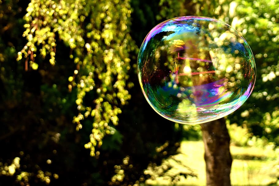 soap bubble, huge, large, make soap bubbles, wabbelig, iridescent HD wallpaper