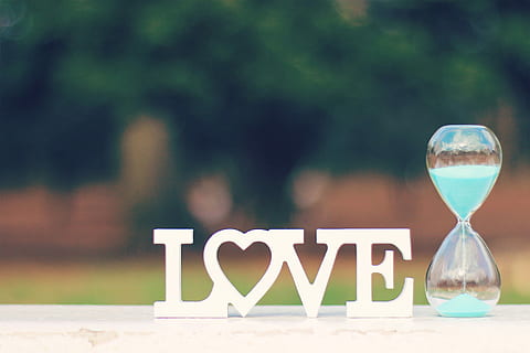 white wooden Love decor, hourglass, sand, time, timer, deadline HD wallpaper