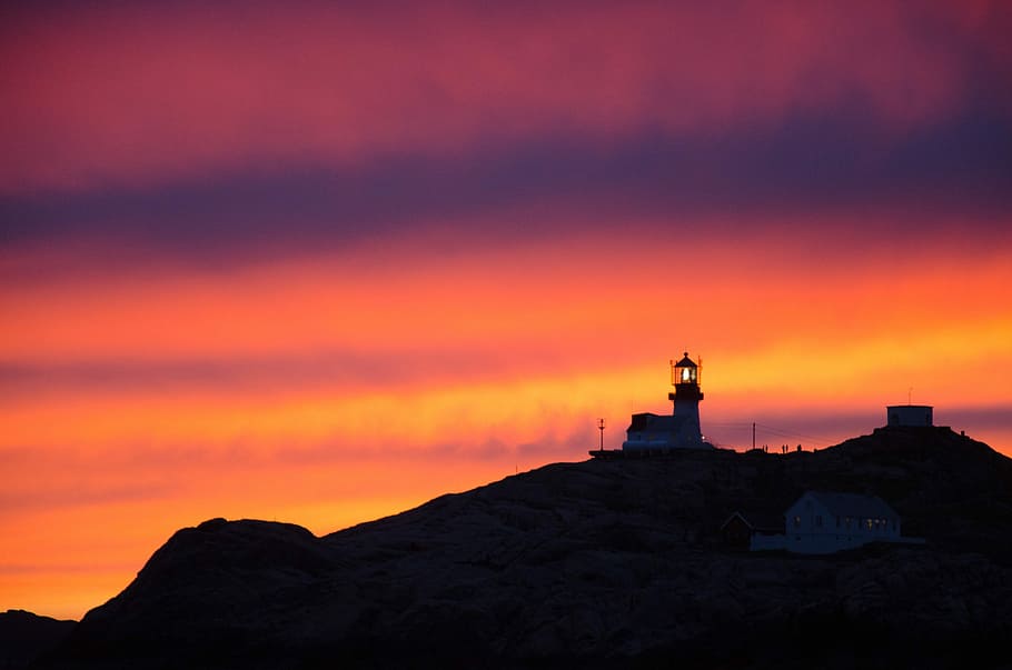 Lighthouse, Coast, Landscape, Sky, nature, coastline, landmark HD wallpaper