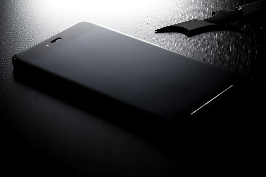 phone, cellphone, apple, iphone, black, dark, pen, indoors HD wallpaper