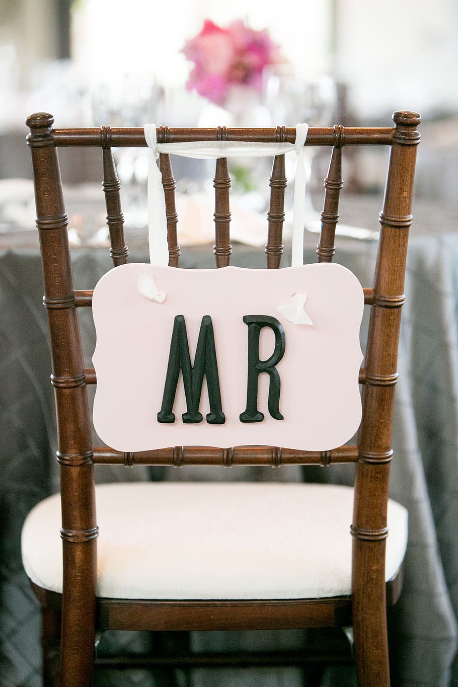 mr, wedding, chair, text, communication, western script, focus on foreground HD wallpaper