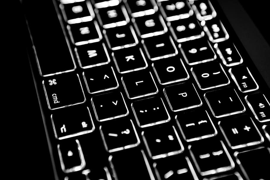 Close up shot of an laptop backlit keyboard, image captured with a Canon 5D, HD wallpaper
