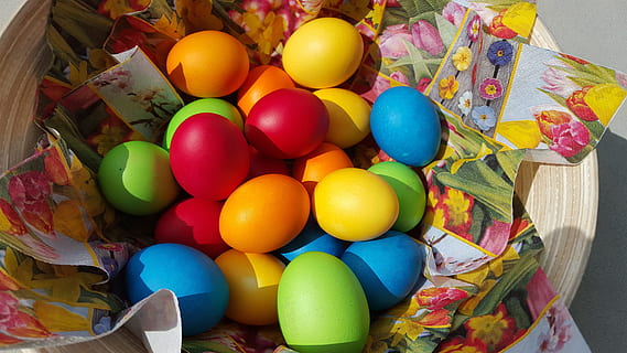 assorted-color Easter egg lot on basket, easter eggs, colorful HD wallpaper