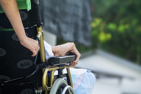 human sitting on a wheel chair, hospice, care, elderly, old HD wallpaper