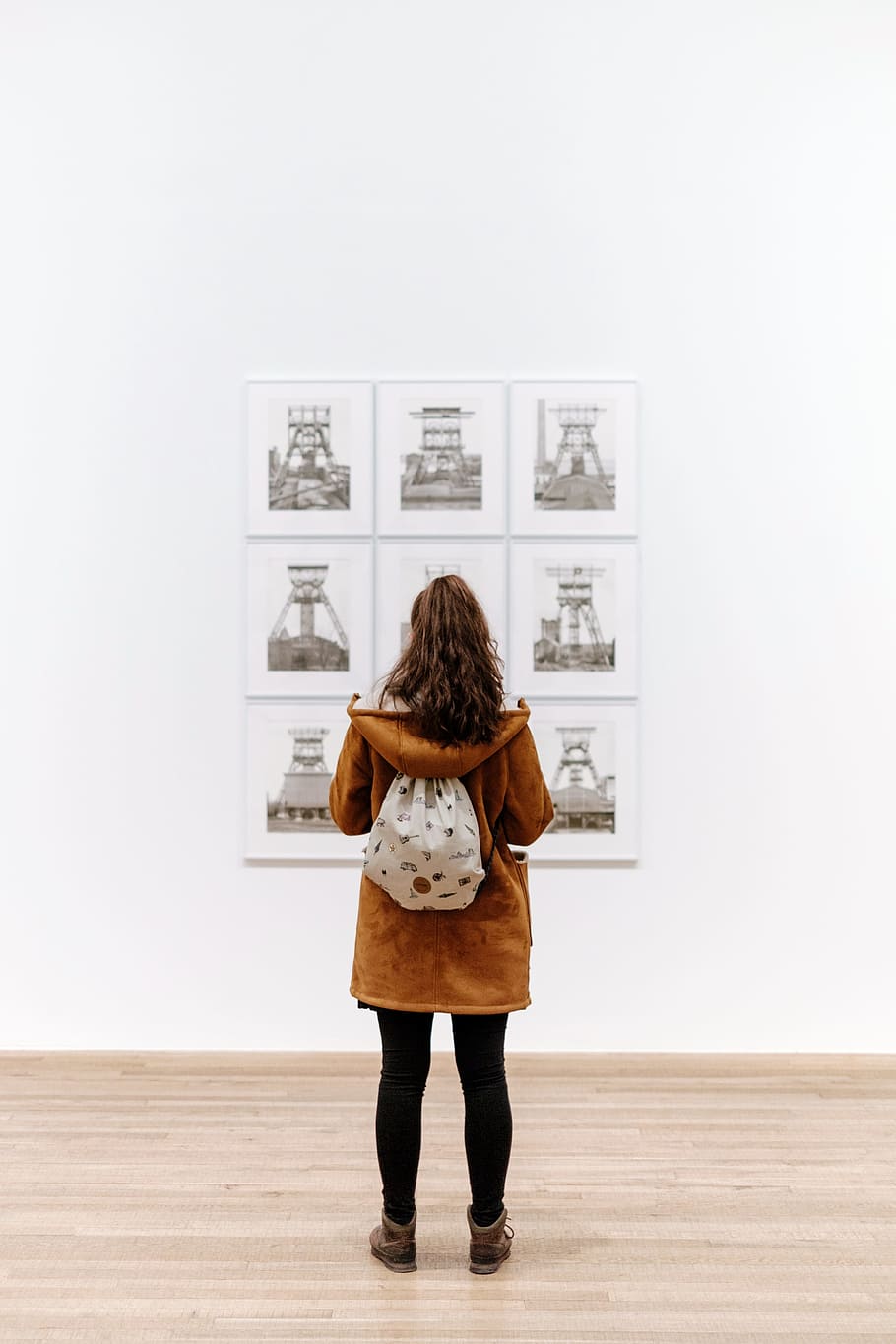 white, wall, frame, art, people, girl, alone, thinking, inside HD wallpaper