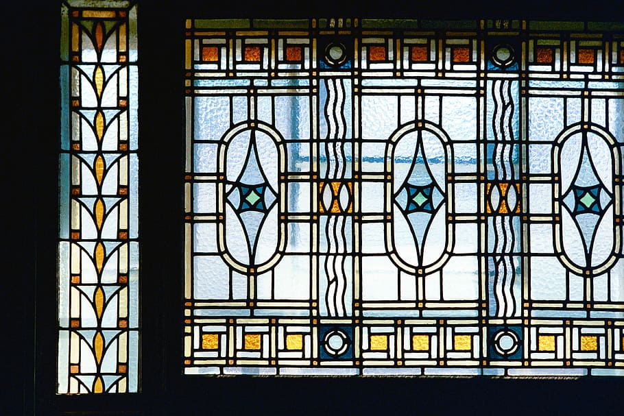 art nouveau, window, architecture, building, school of music, HD wallpaper
