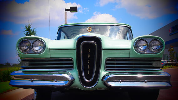 classic teal Edesl car, auto, retro, oldtimer, ford, edsel HD wallpaper