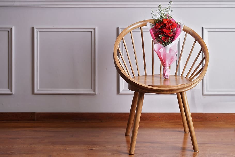 house, design, interior, wood, chair, seat, flower, flowering plant HD wallpaper